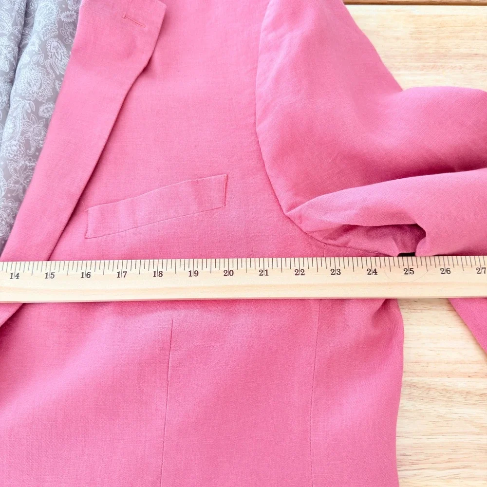 Lauren Ralph Lauren Linen Blazer 48L Coral Coastal Chic Preppy Summer